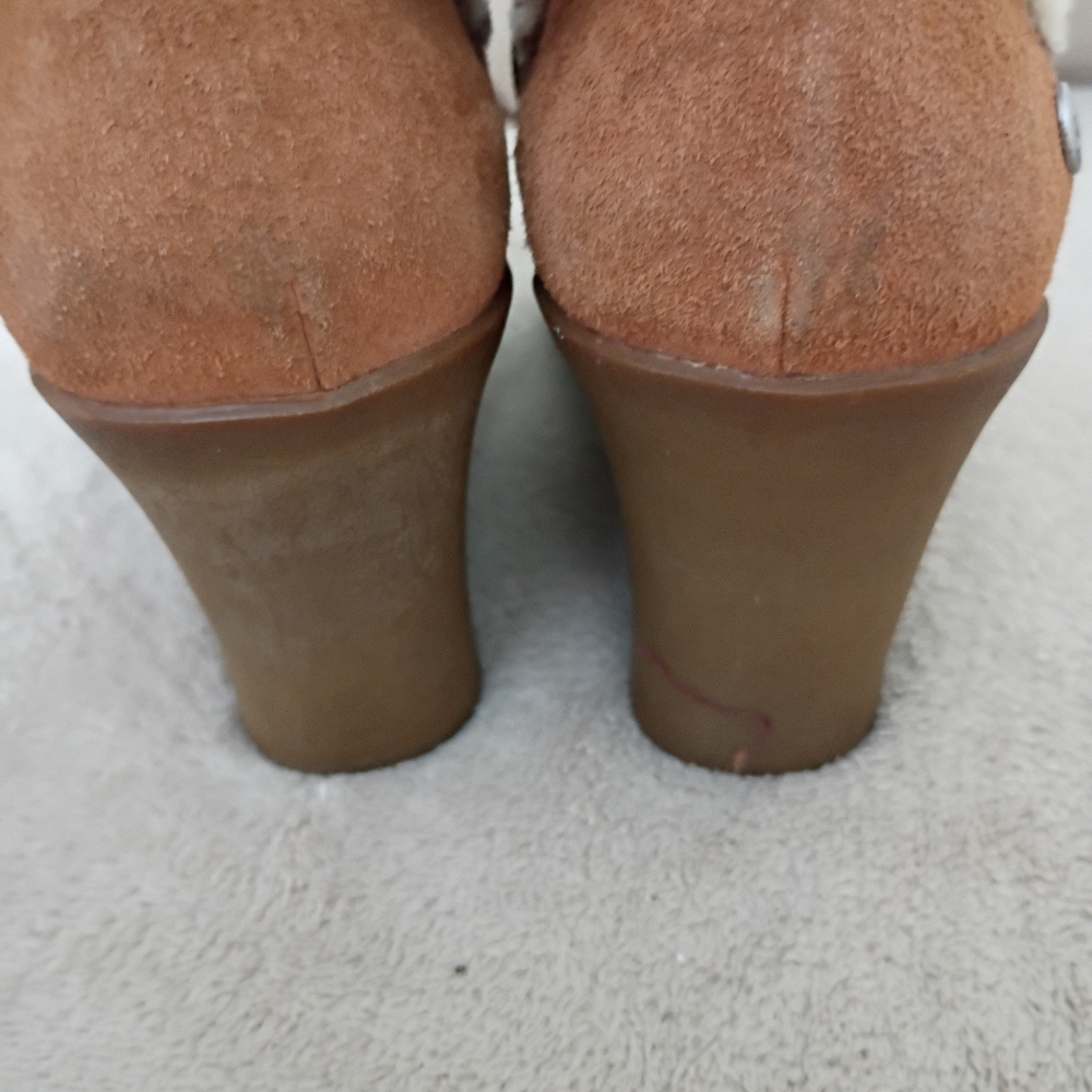 UGG Women's Tan and Chestnut Sandra Wedge Boots - Picture 13 of 16